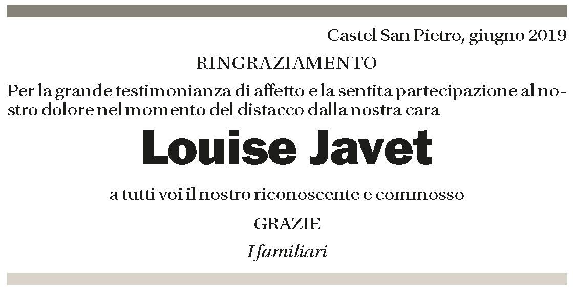 Annuncio funebre Louise Javet