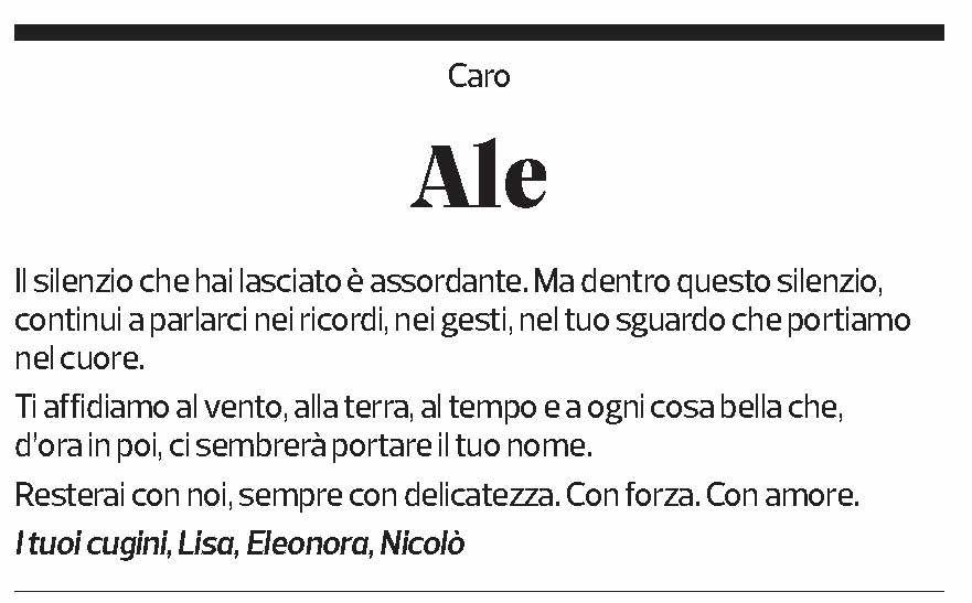 Annuncio funebre Alessandro 