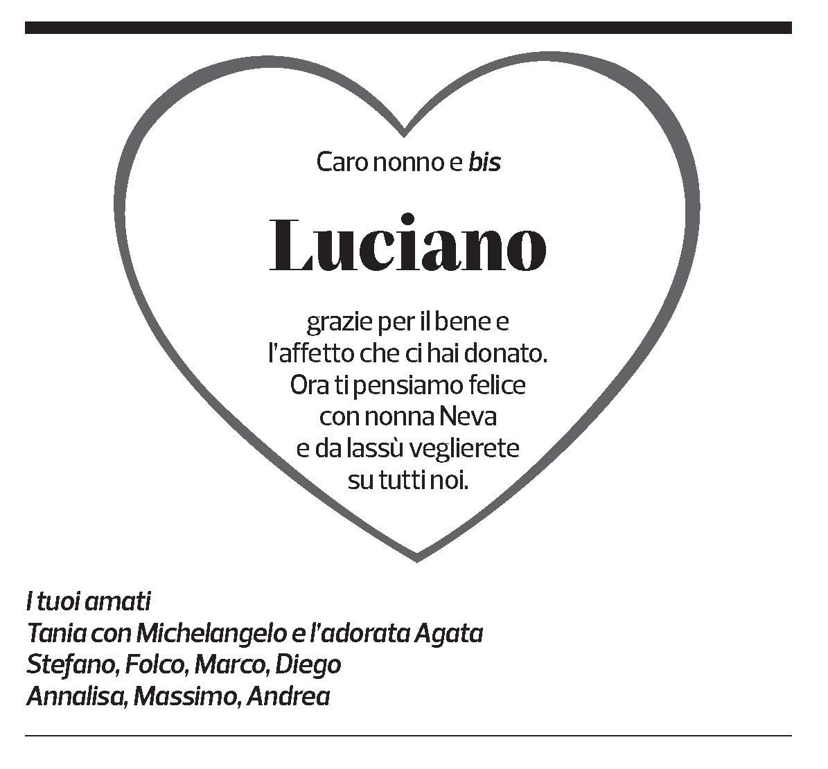 Annuncio funebre Luciano Albisetti