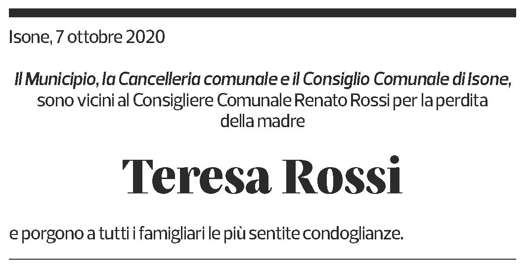Annuncio funebre Teresa Rossi