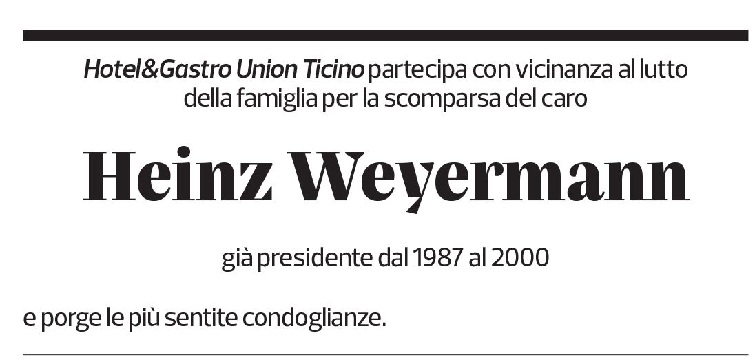 Annuncio funebre Heinz Weyermann