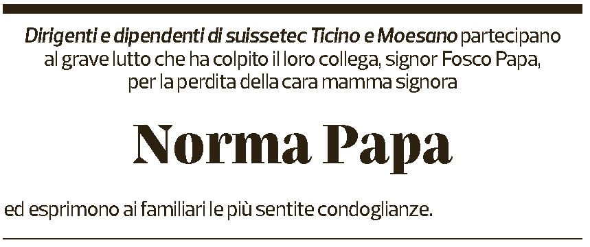 Annuncio funebre Norman Papa