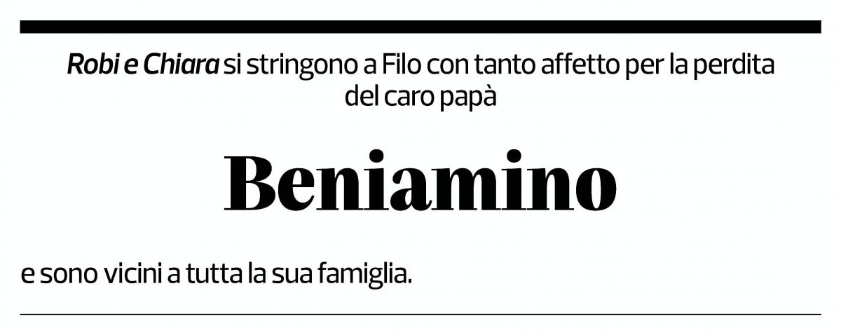 Annuncio funebre Beniamino Ferrari