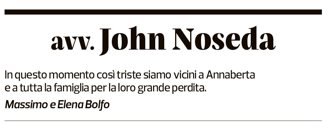 Annuncio funebre John Noseda