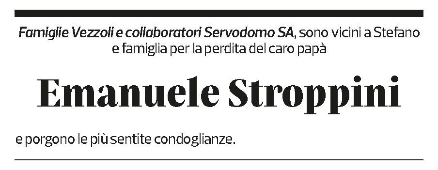 Annuncio funebre Emanuele Stroppini