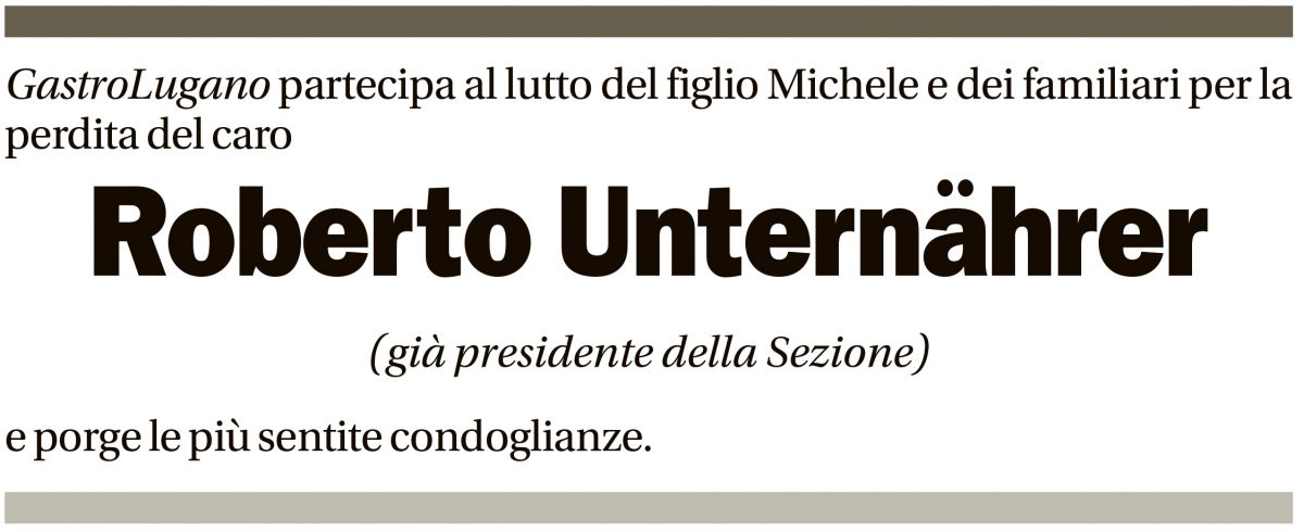 Annuncio funebre Roberto Unternährer