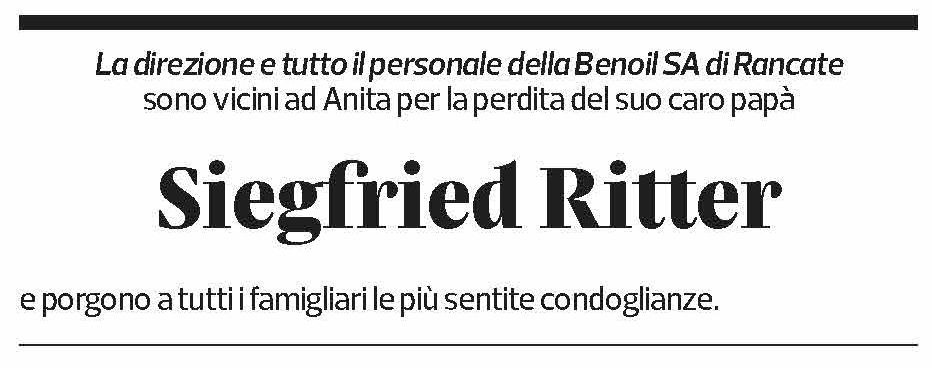 Annuncio funebre Siegfried Ritter