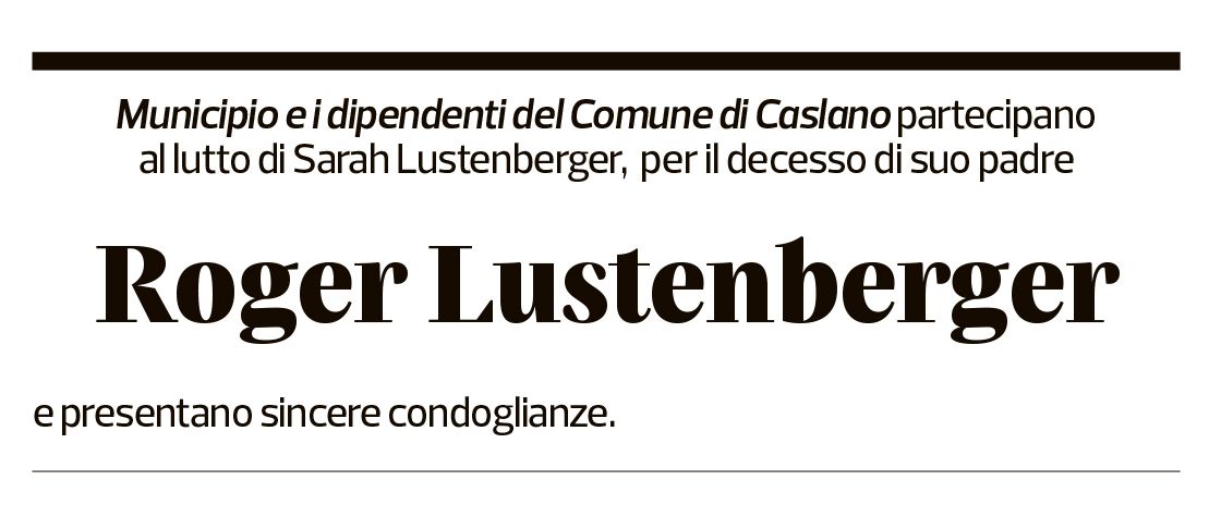 Annuncio funebre Roger Lustenberger