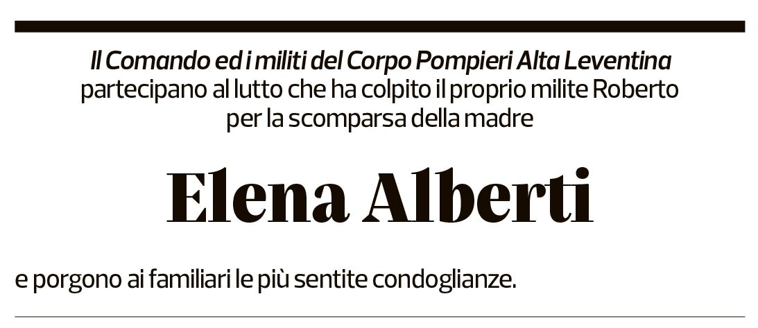 Annuncio funebre Elena Alberti