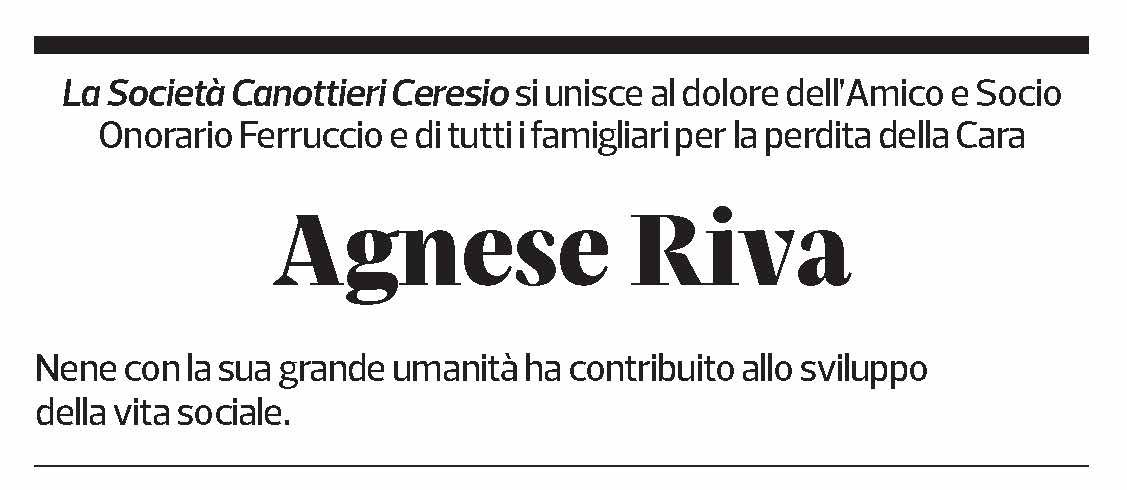 Annuncio funebre Agnese Riva