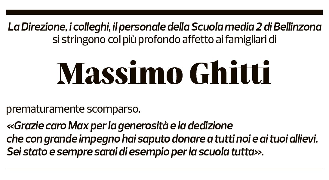 Annuncio funebre Massimo Ghitti