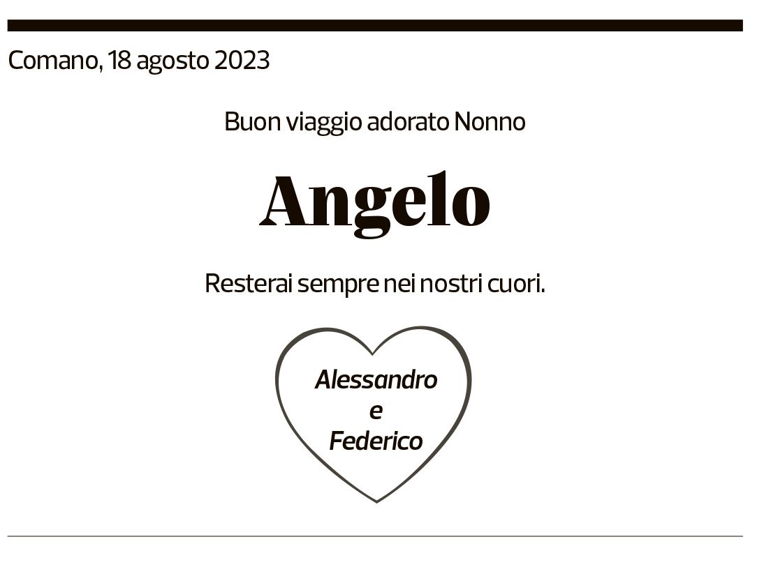 Annuncio funebre Angelo Genovesi