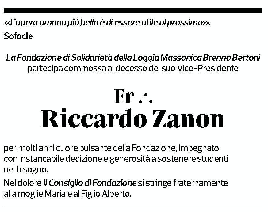Annuncio funebre Riccardo Zanon