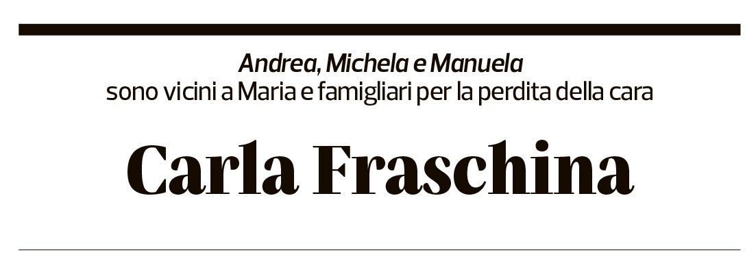 Annuncio funebre Carla Fraschina