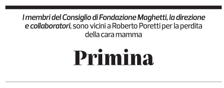 Annuncio funebre Primina Poretti