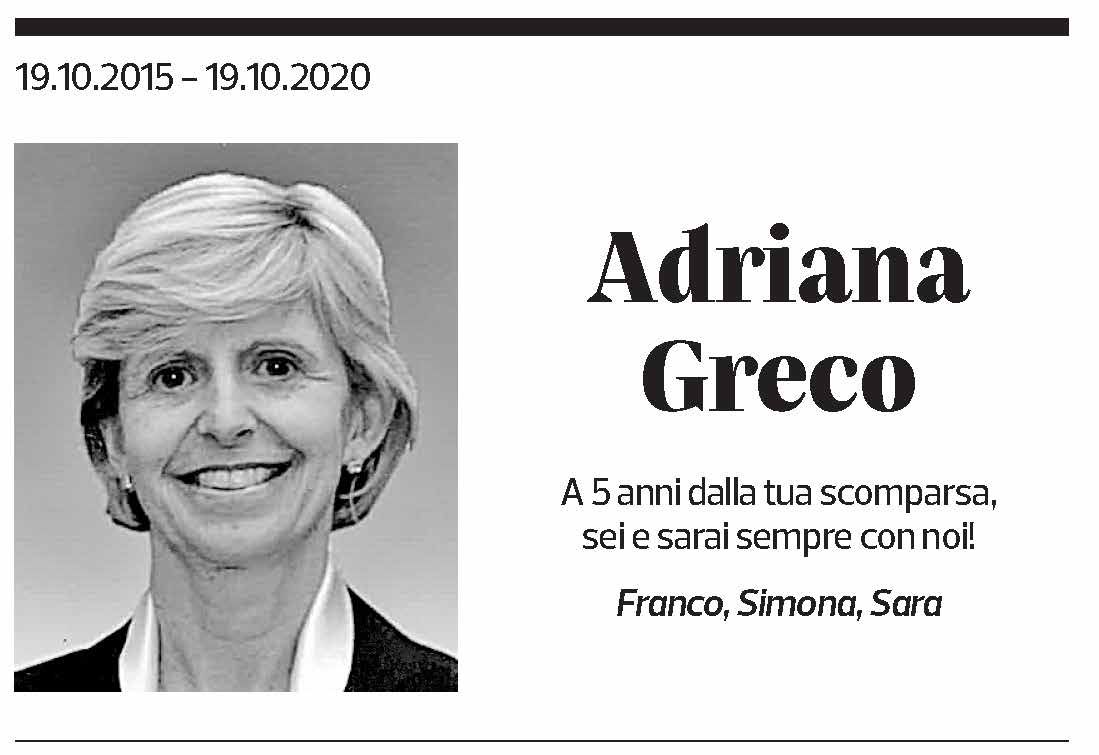 Annuncio funebre Adriana Greco