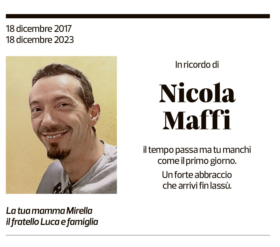 Annuncio funebre Nicola Maffi