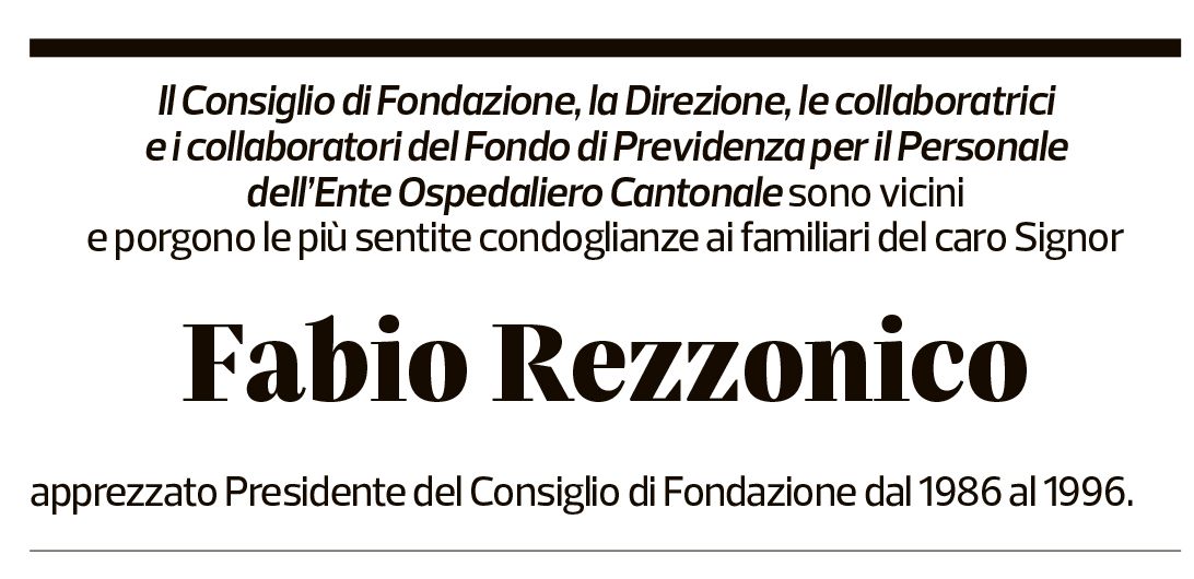 Annuncio funebre Fabio Rezzonico