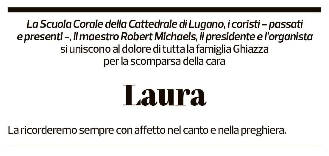 Annuncio funebre Laura Ghiazza