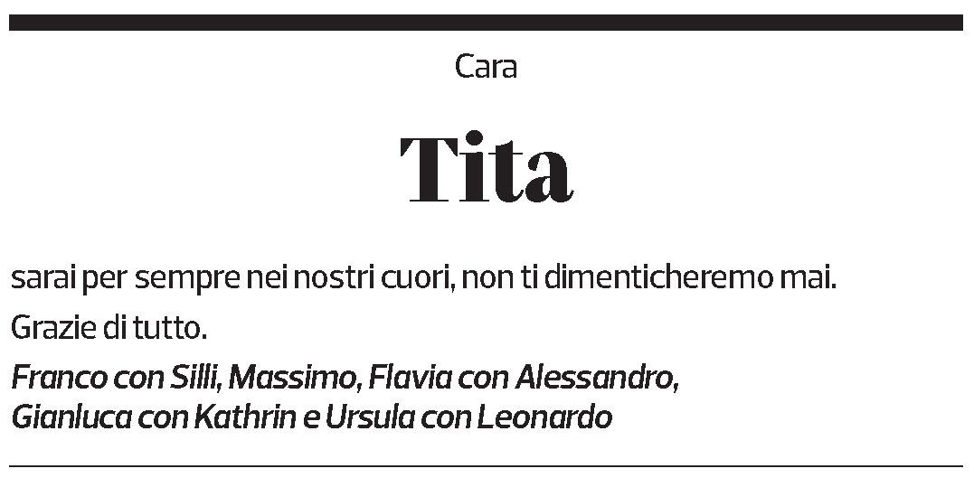 Annuncio funebre Dina Luisita Ambrosetti