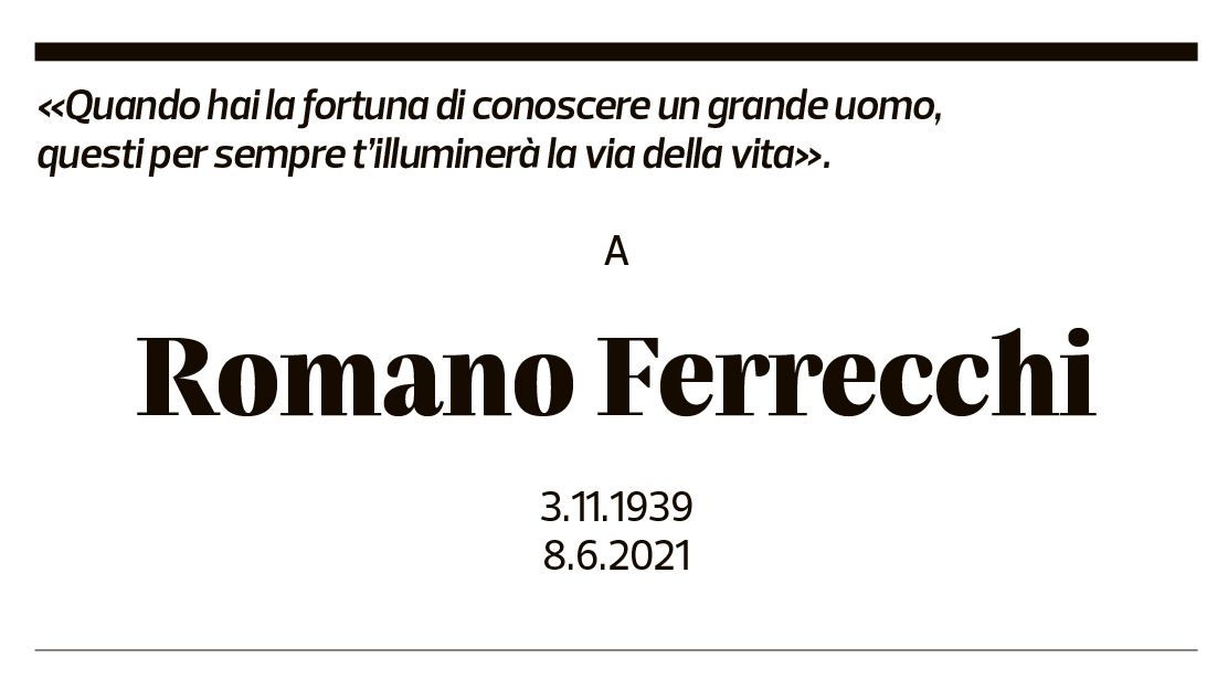 Annuncio funebre Romano Ferrecchi