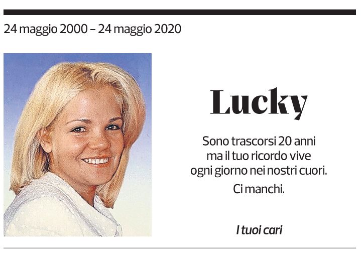 Annuncio funebre Lucky 