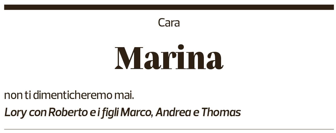 Annuncio funebre Marina Taglioni