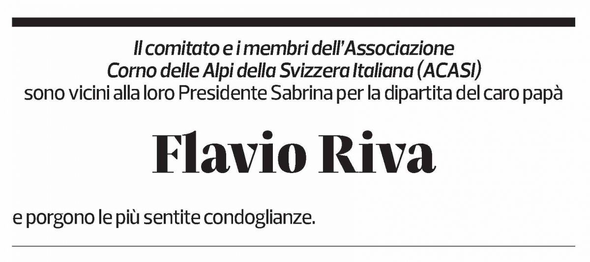 Annuncio funebre Flavio Riva