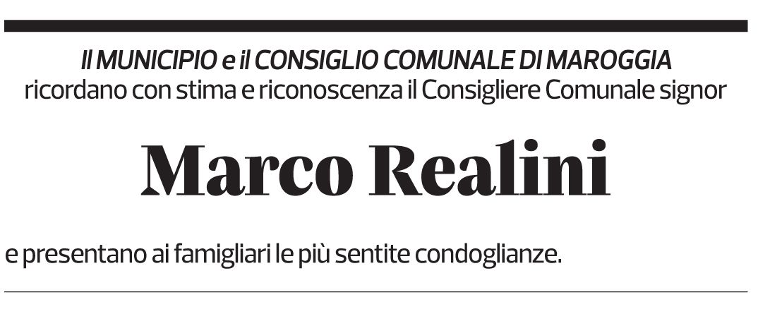 Annuncio funebre Marco Realini