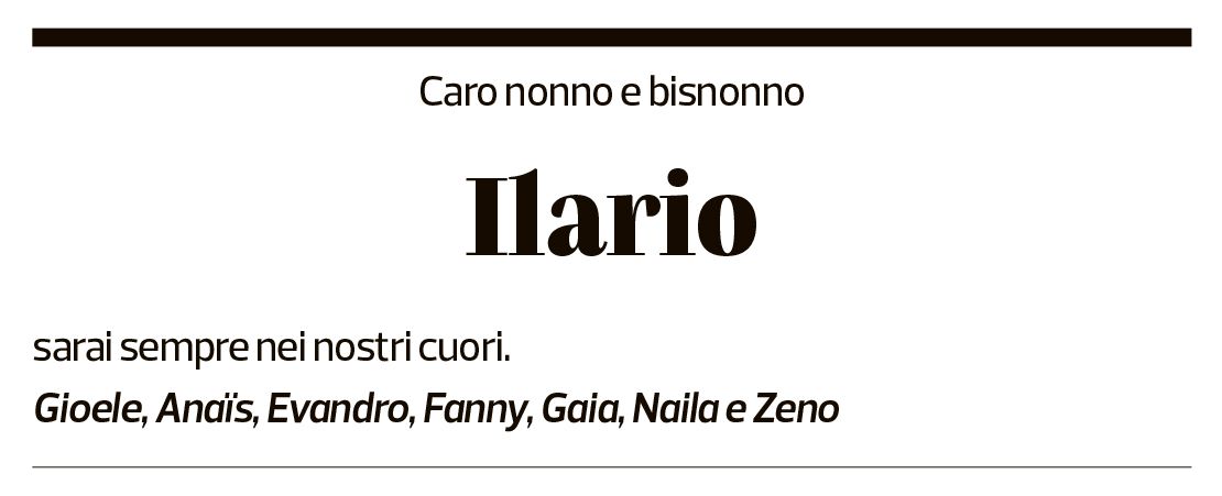 Annuncio funebre Ilario Galli