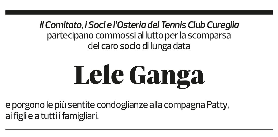 Annuncio funebre Emanuele Ganga