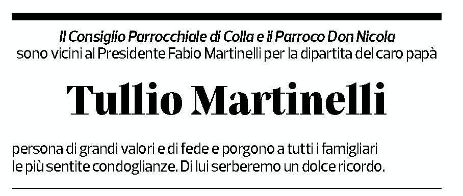 Annuncio funebre Tullio Martinelli