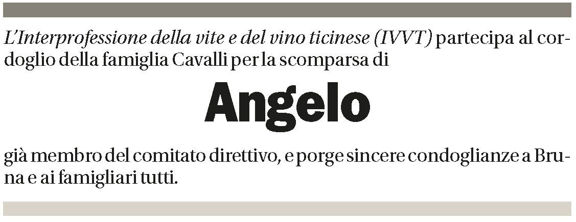 Annuncio funebre Angelo Cavalli