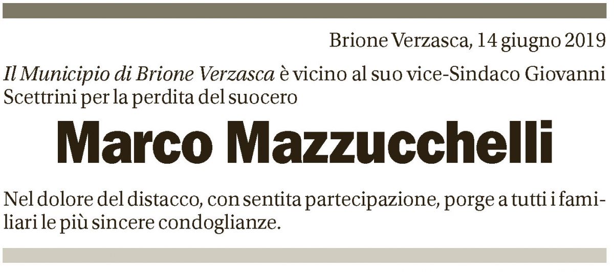 Annuncio funebre Marco Mazzucchelli