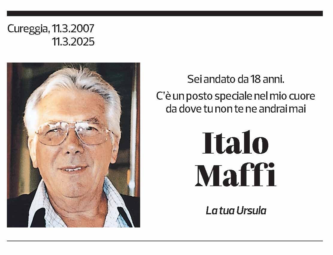 Annuncio funebre Italo Maffi