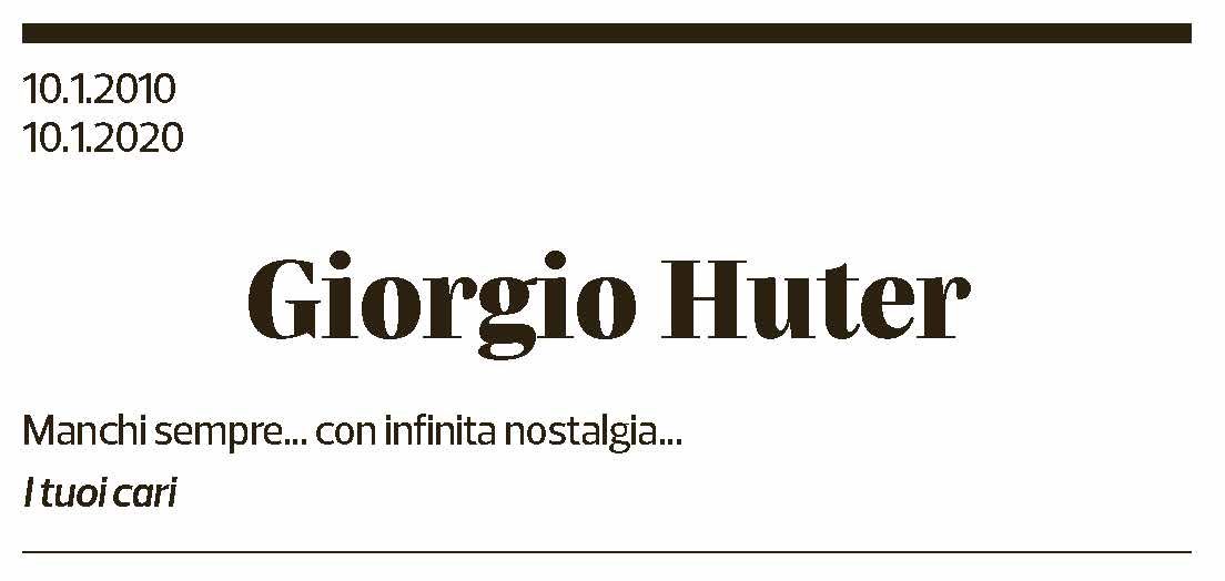 Annuncio funebre Giorgio Huter