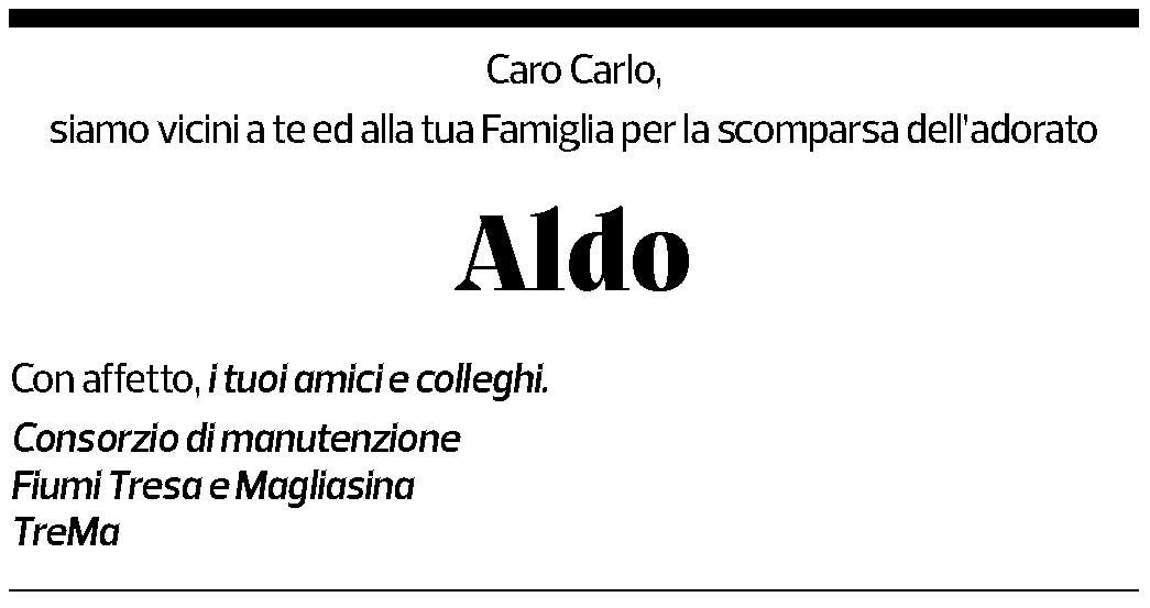 Annuncio funebre Aldo Scheggia