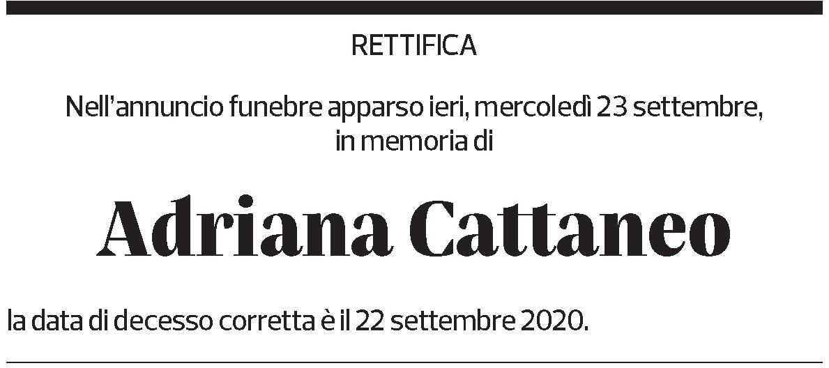 Annuncio funebre Adriana Cattaneo