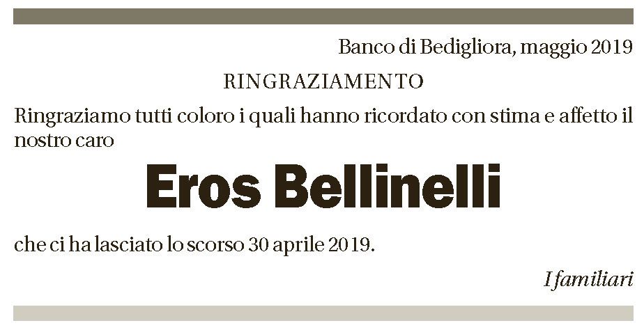 Annuncio funebre Eros Bellinelli