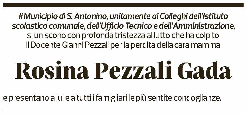 Annuncio funebre Rosina Pezzali Gada