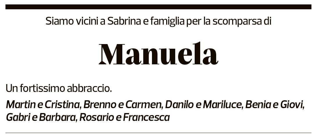 Annuncio funebre Manuela Dalpozzo