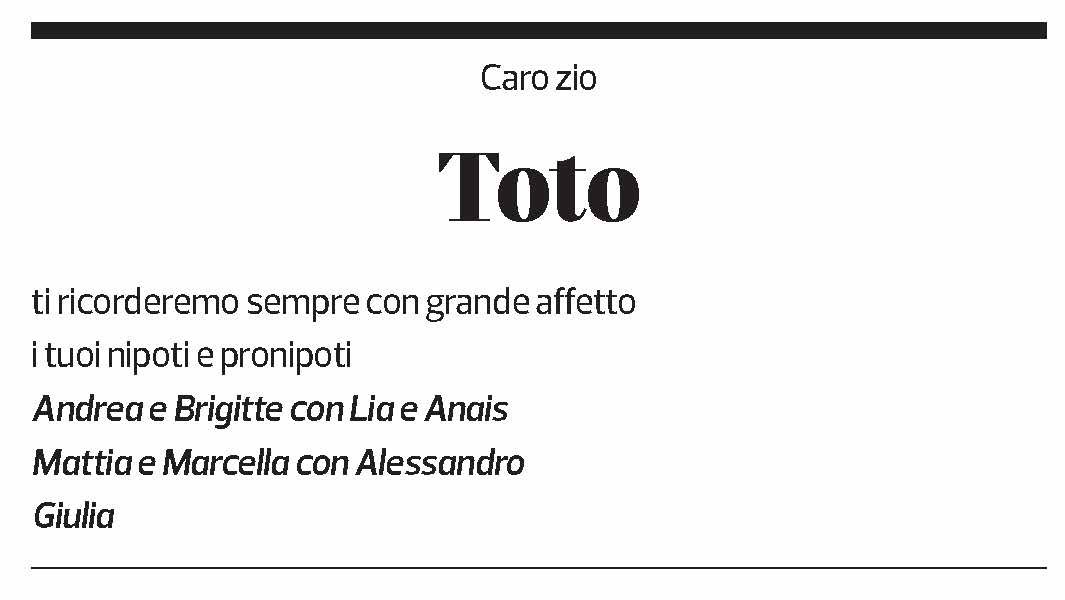 Annuncio funebre Antonio Rabaglio