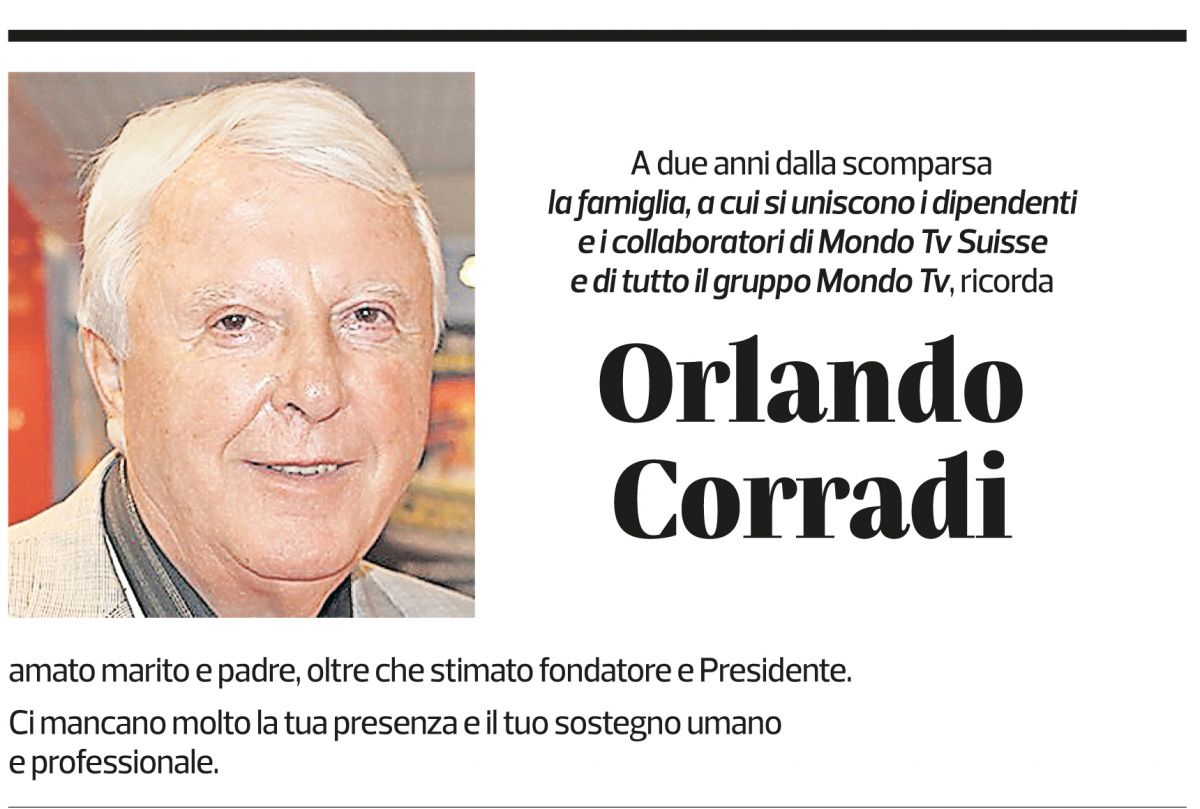 Annuncio funebre Orlando Corradi