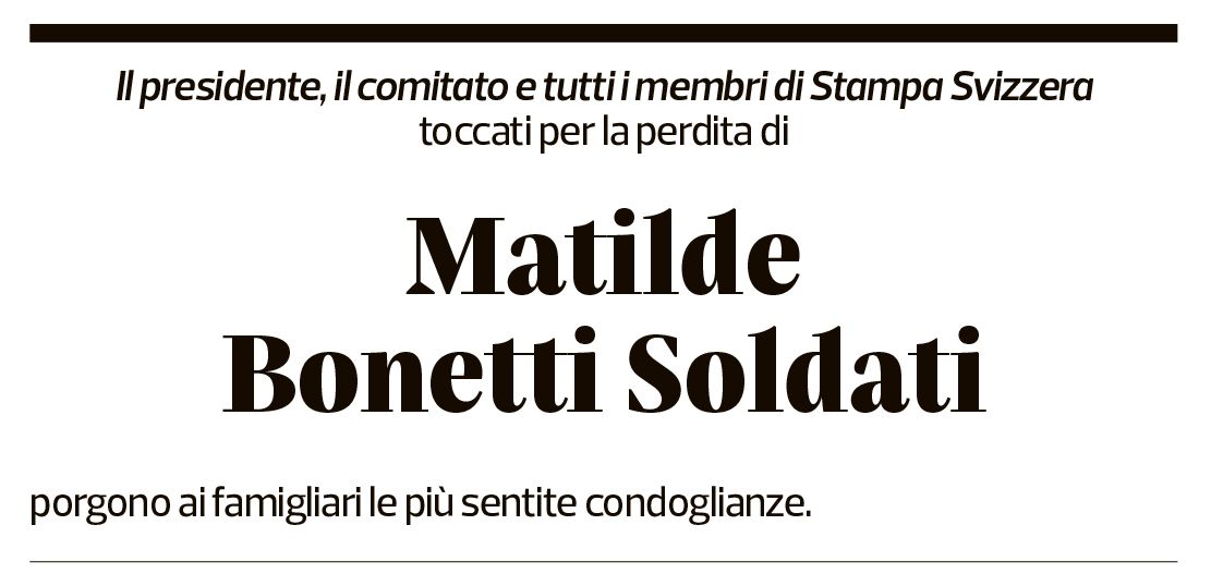 Annuncio funebre Matilde Bonetti Soldati