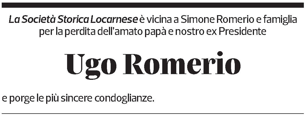 Annuncio funebre Ugo Romerio