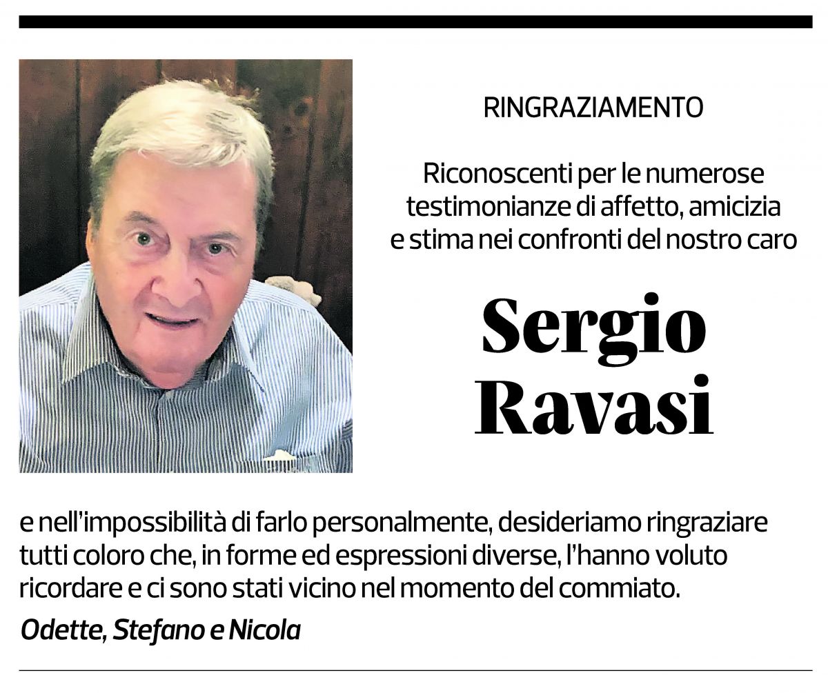 Annuncio funebre Sergio Ravasi