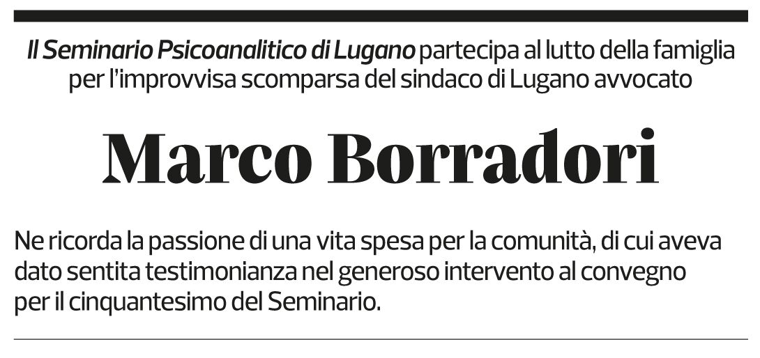 Annuncio funebre Marco Borradori