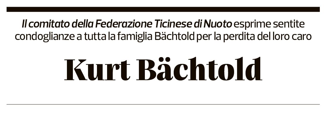 Annuncio funebre Kurt Bächtold