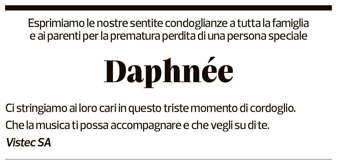 Annuncio funebre Daphnée Capriroli-barioni