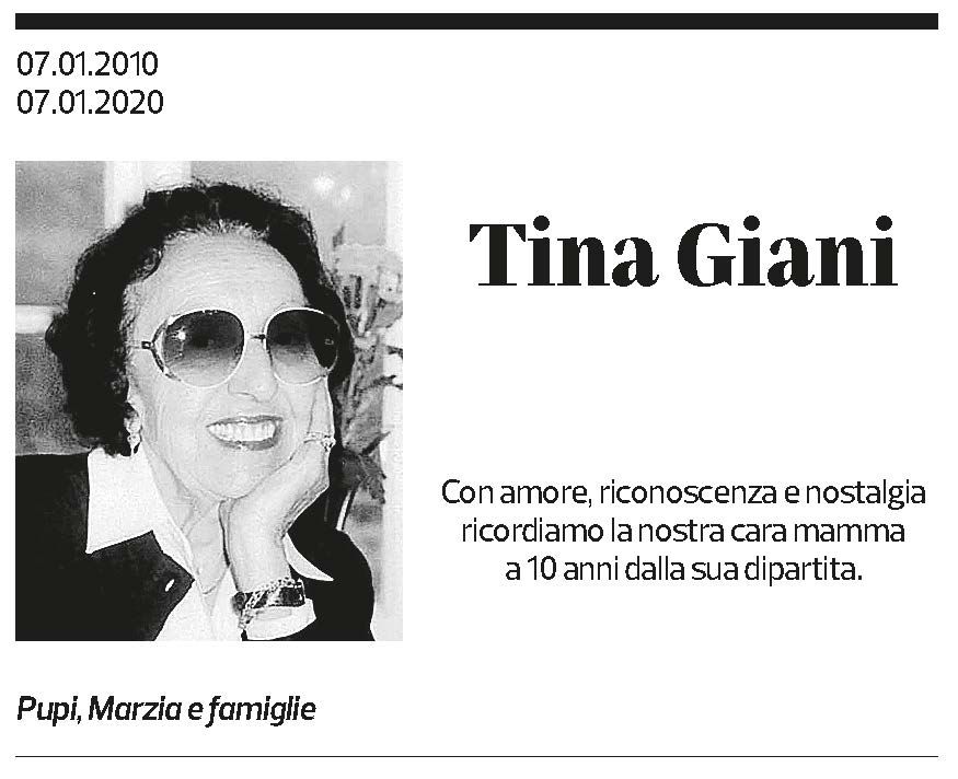 Annuncio funebre Tina Giani